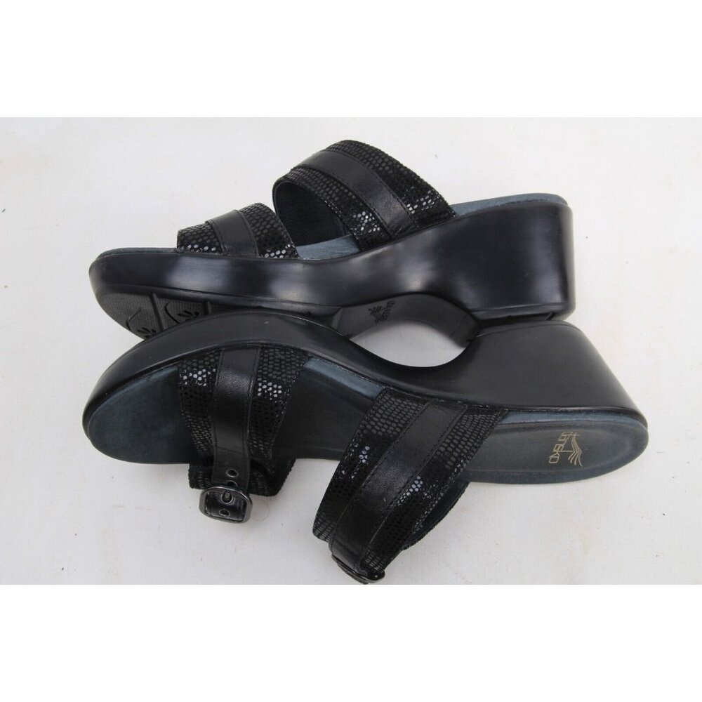 Dansko Jessie Black Leather Slip On Sandals Shoes EU 40 US Women's 9.5-10 - Picture 9 of 14